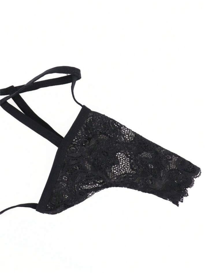 Elegant floral lace men's thong.